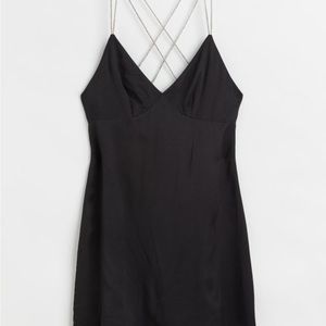 BNWT H&M Rhinestone-strap Satin Dress